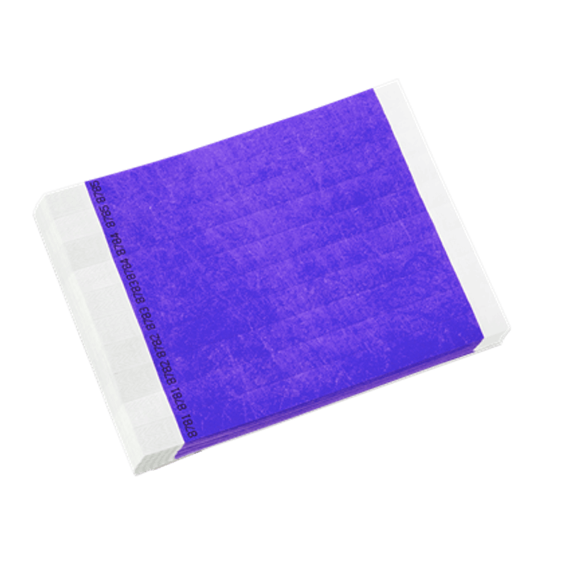 tyvek 3/4" solid wristband duplicate numbers in purple