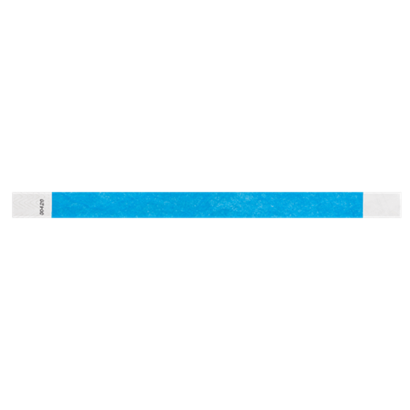 solid tyvek wristband in neon blue