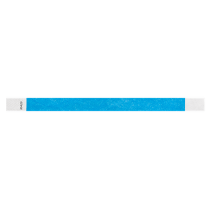 solid tyvek wristband in neon blue