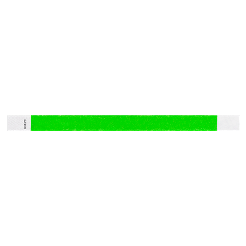solid tyvek wristband in neon green