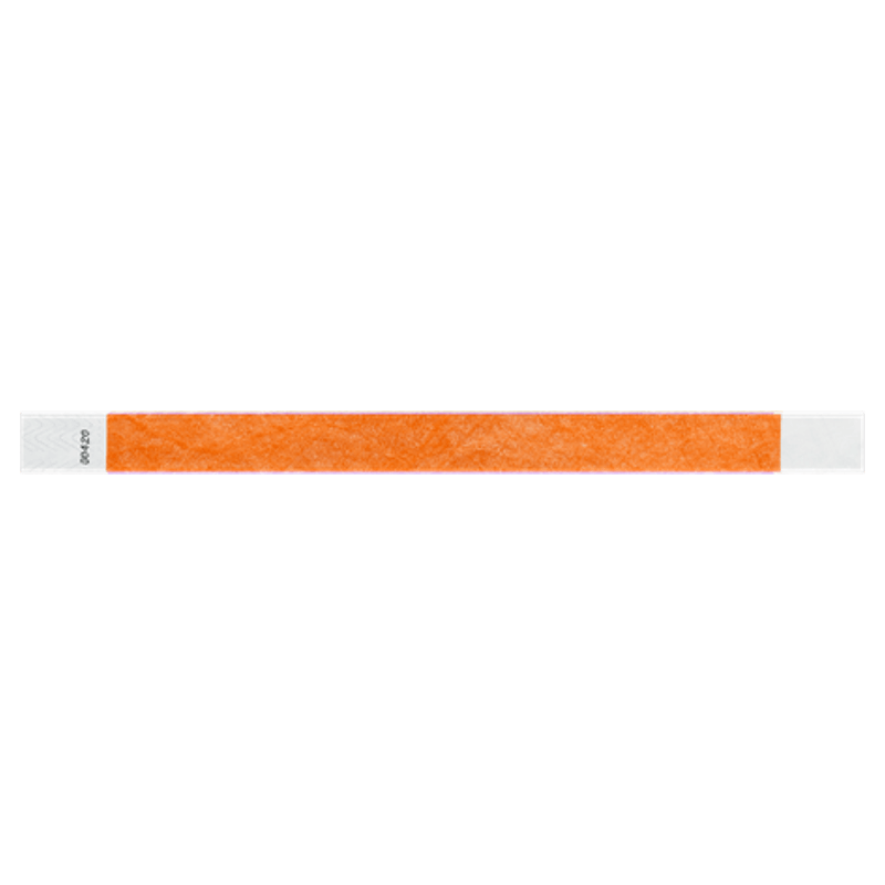 solid tyvek wristband in neon orange
