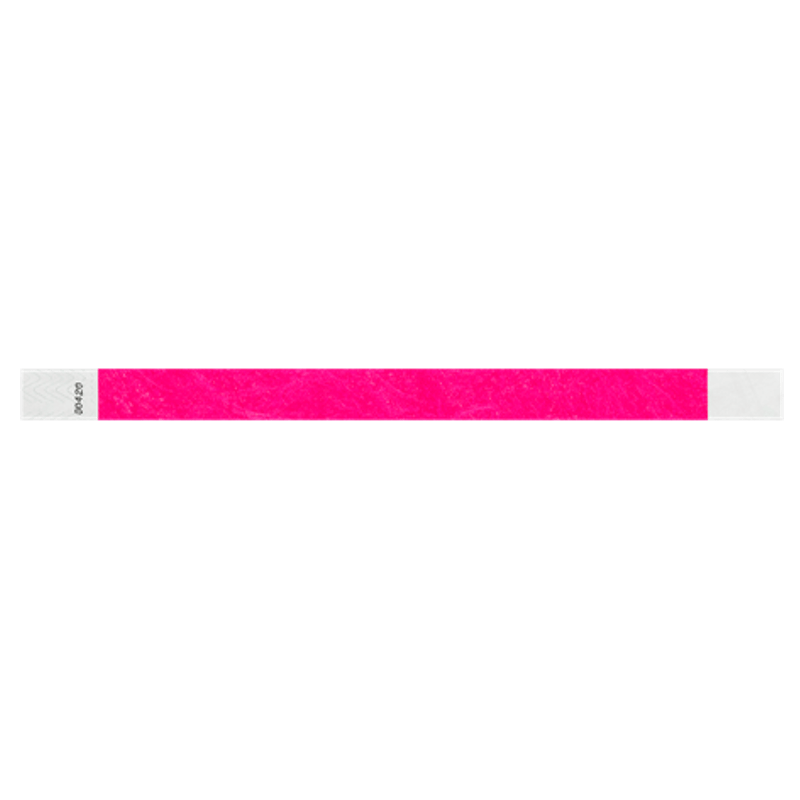 solid tyvek wristband in neon pink