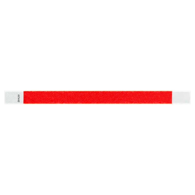 solid tyvek wristband in neon red