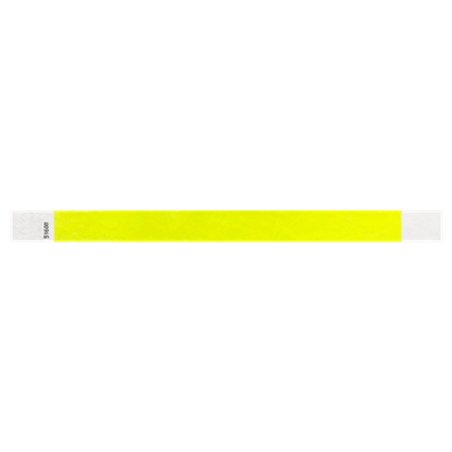 solid tyvek wristband in neon yellow