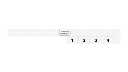 Vinyl Wristbands - 4 Tab White