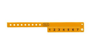 Vinyl Wristbands - 7 Tab Neon Orange