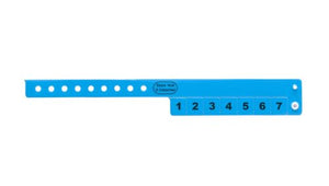 Vinyl Wristbands - 7 Tab Neon Blue