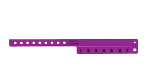 Vinyl Wristbands - 7 Tab Purple