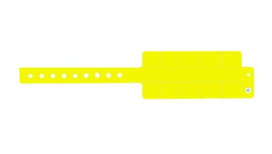 Vinyl Wristbands - 10 Tab Neon Yellow