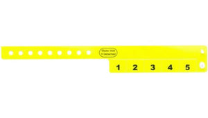 Vinyl Wristbands - 5 Tab Neon Yellow