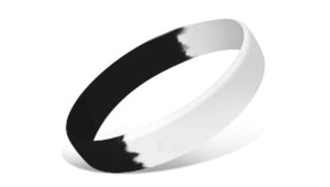 Segmented Silicone Wristbands - Black/White