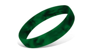 Swirled Silicone Wristbands - Black/Green