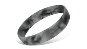 Swirled Silicone Wristbands - Black/Grey