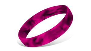Swirled Silicone Wristbands - Black/Hot Pink