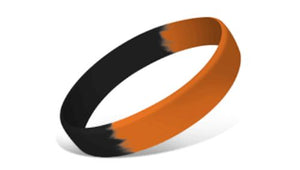 Segmented Silicone Wristbands - Black/Orange