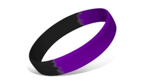 Segmented Silicone Wristbands - Black/Purple