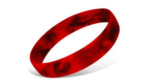 Swirled Silicone Wristbands - Black/Red