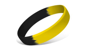 Segmented Silicone Wristbands - Black/Yellow