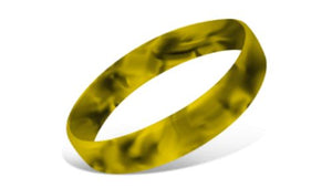 Swirled Silicone Wristbands - Black/Yellow