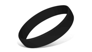 Black - Solid Silicone Wristbands - Embossed Printed 