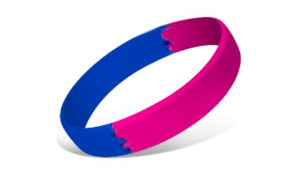 Segmented Silicone Wristbands - Blue/Hot Pink