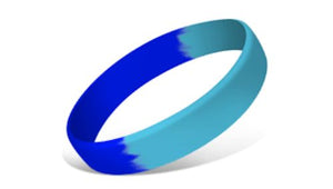 Segmented Silicone Wristbands - Blue/Lt. Blue