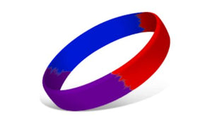 Segmented Silicone Wristbands - Blue/Purple/Red
