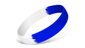 Segmented Silicone Wristbands - Blue/White