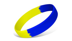 Segmented Silicone Wristbands - Blue/Yellow