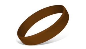 Brown - Solid Silicone Wristbands - Embossed Printed 