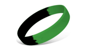 Segmented Silicone Wristbands - Green/Black