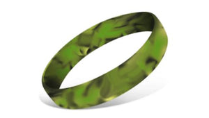 Swirled Silicone Wristbands - Green Camo