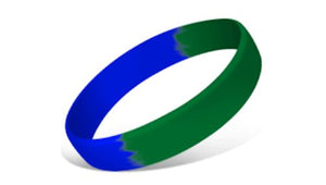 Segmented Silicone Wristbands - Green/Reflex Blue