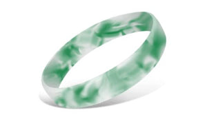 Swirled Silicone Wristbands - Green/White