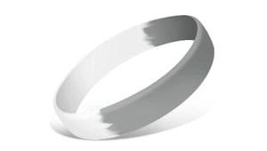 Segmented Silicone Wristbands - Grey/White