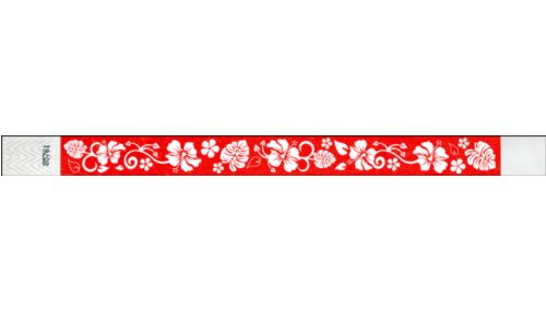 Tyvek 3/4" Wristbands - Hawaiian Flowers