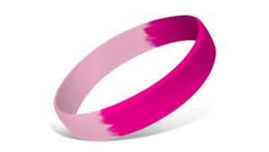 Segmented Silicone Wristbands - Hot Pink/Lt.Pink