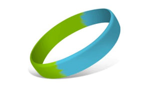 Segmented Silicone Wristbands - Lime/Lt.Blue