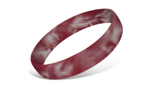 Custom swirled military camo silicone wristband / rubber bracelet with  screen printed logo