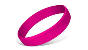 Neon Pink - Solid Silicone Wristbands - Debossed with ink