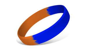 Segmented Silicone Wristbands - Orange/Blue