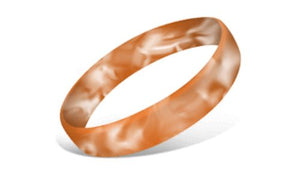 Swirled Silicone Wristbands - Orange/White