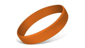 Orange - Solid Silicone Wristbands - Embossed Printed 