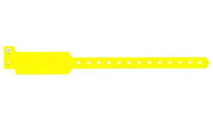 Plastic Wristbands - Wide Face  Neon Yellow