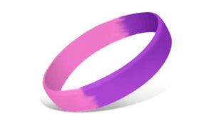 Segmented Silicone Wristbands - Pink/Purple