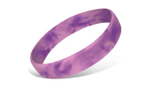 Swirled Silicone Wristbands - Pink/Purple