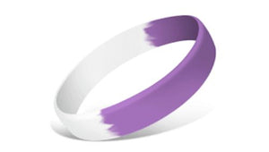 Segmented Silicone Wristbands - Purple/White
