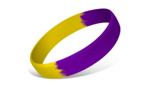 Segmented Silicone Wristbands - Purple/Yellow