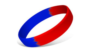 Segmented Silicone Wristbands - Red/Blue