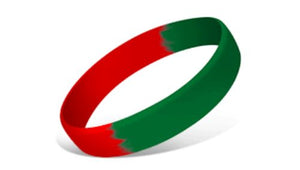 Segmented Silicone Wristbands - Red/Green